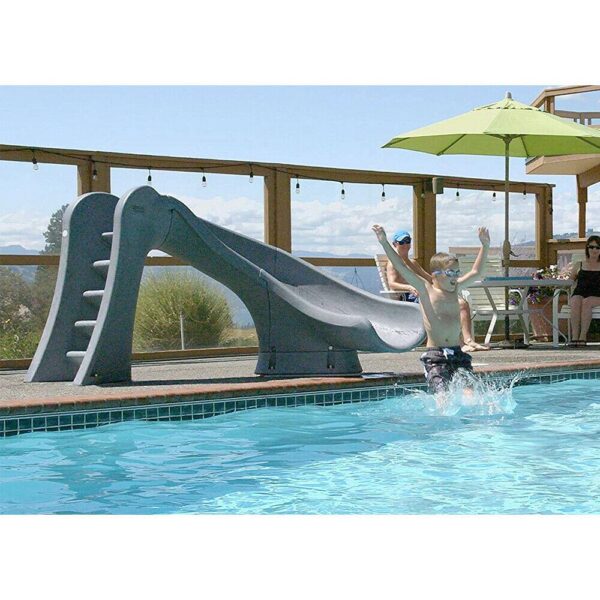 S.R. Smith 698-209-58124 Cyclone Right Curve Swimming Pool Slide, Gray Granite - Image 3