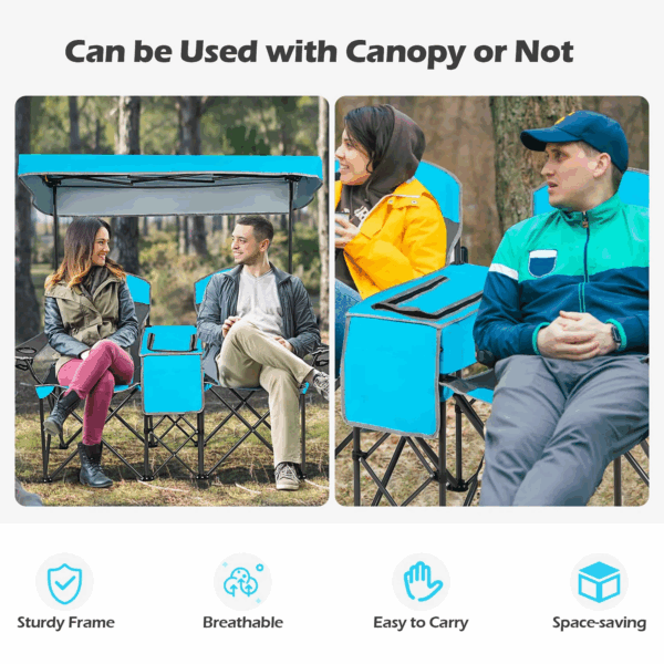 Double Camping Seat w/Shade Canopy - Image 5