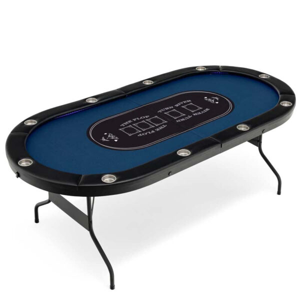 10 Players Folding Game Poker Table for Texas, Card Games, Casino Leisure Table with Cup Holder, 4 USB Ports, Extra Lights - Image 8