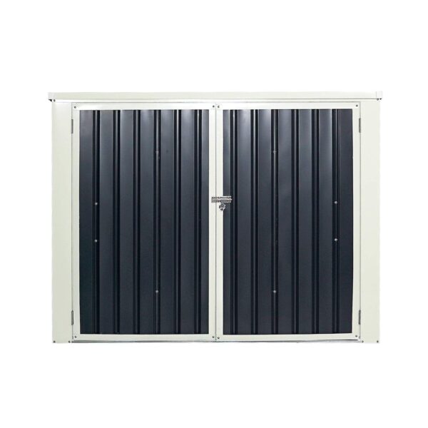 Outdoor Storage Shed 6' x 3', Multi-Purpose Galvanized Steel Garbage Cans Box - Image 8