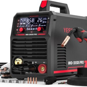 YESWELDER 135Amp MIG Welder,110V Flux Core Welder Flux Core MIG/Lift TIG/Stick 3-in-1 Large LED Digital Display Welding Machine IGBT Inverter Welder FLUX-135PRO