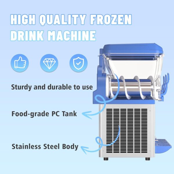 Commercial Slushy Machine - 1000W 30L Tanks Slush Maker Machine 304 Stainless Steel Commercial Margarita Machines Efficient Cooling the Ideal Slushie Maker for Bars Cafes Restaurants - Image 10