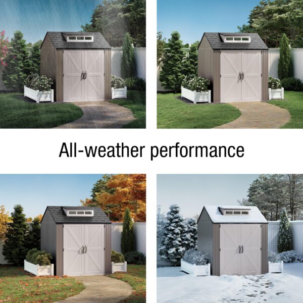 Extra Large Resin Outdoor Storage Shed With Floor (7 x 10 Ft.), Weather Resistant, Brown, Organization for Home/Lawn Mower/Backyard Equipment/Bike Storage/Pool Supplies - Image 41