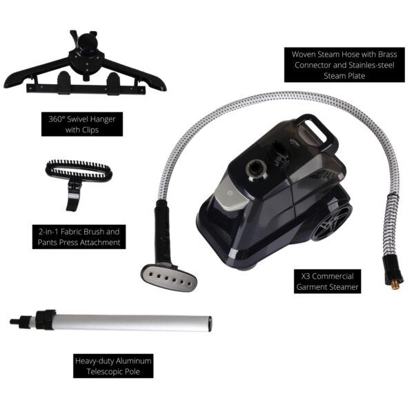 Full-Size Garment Steamer with Foot Pedals and Extra Large 3L Water Tank - Image 4