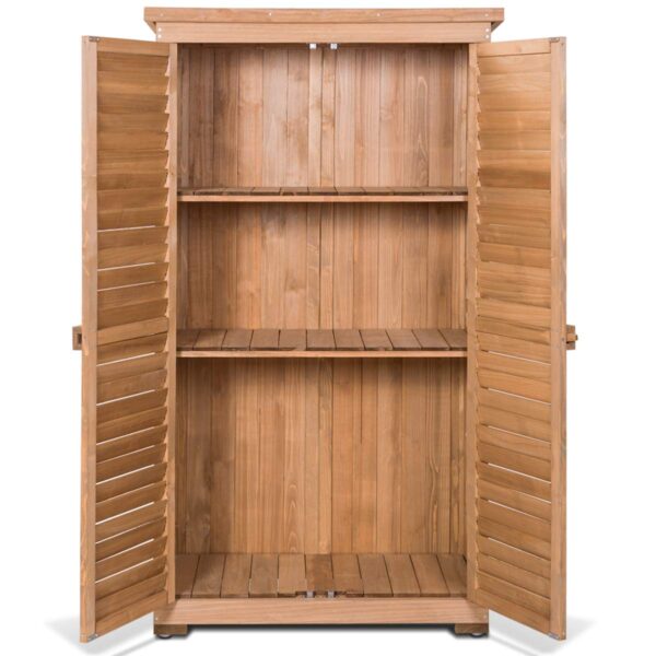 Outdoor Storage Shed Wooden Shutter Design Fir Wood Lockers for Garden Yard - Image 9