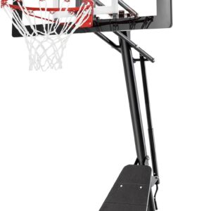 Basketball Hoop 48 Inch Backboard Portable Basketball Hoop Outdoor,5.3-10ft Stepless Regulation Crank Adjust Basketball Goal System
