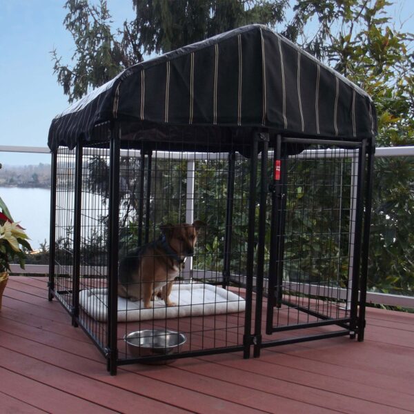 Lucky Dog 4' x 4' x 4.3' Uptown Welded Wire Dog Kennel w/ Waterproof Cover - Image 24