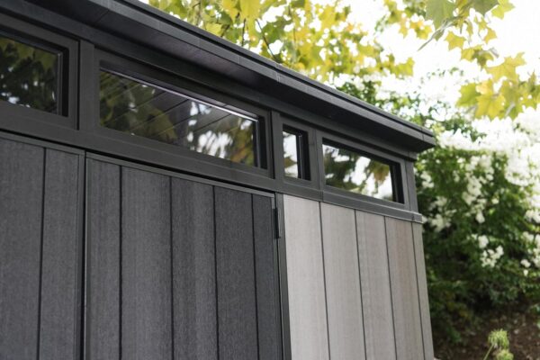Keter Artisan 11x7 Modern Resin Outdoor Storage Shed Kit-Perfect to Store Patio Furniture, Garden Tools Bike Accessories, Beach Chairs and Lawn Mower, Grey & Black - Image 15