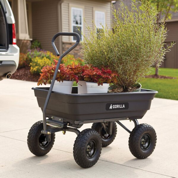 Poly Garden Dump Cart Camping Beach Wagon, 600 Pound Capacity - Image 8