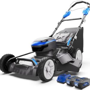 Lawn Mower 40V Brushless 18" Cordless, 5 Cutting Height Adjustments Electric Lawn Mower, Quickly Folding Within 5’s, 4.0AH Battery and Super Charger Included.
