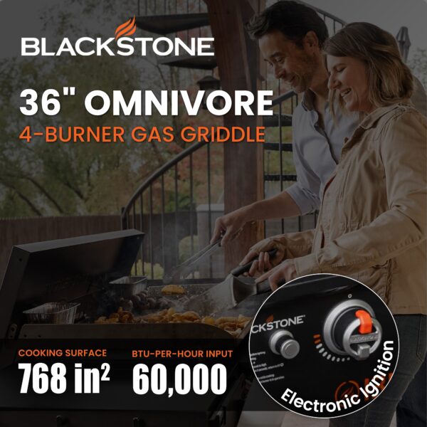 36 Inch 4 Burner Outdoor Propane Gas Grill with Side Shelves - Image 3
