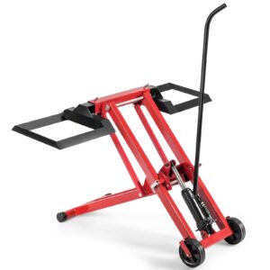 Lawn Mower Lift with Hydraulic Jack, 500-lb Capacity Easy Assembly Riding Mower Lift
