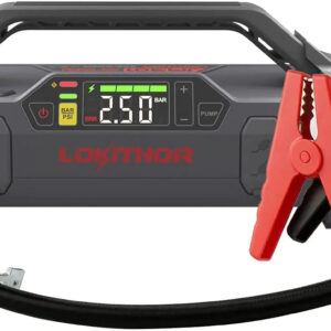 Jump Starter 2000Amp 20000mAh 12V Car Battery Booster Pack for Upto 8L Gas or 6L Diesel, 150 PSI Air Compressor with Damping Technology,Portable Power Bank with Handle Bar and Emergency Light