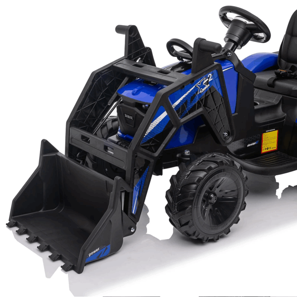 3-in-1 Ride-On Tractor, 24V Electric, Excavator & Bulldozer, Remote Control, LED, Music, USB/Bluetooth max 66 lbs – Bright-blue - Image 29