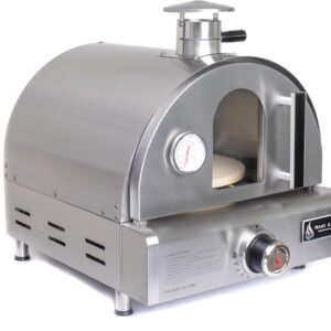 12000 BTU Multi-Fuel Countertop Table Top Stainless Steel Portable Outdoor Cooking Kitchen Backyard Propane Gas Pizza Making Baking Oven Roasting Grill - Pizza Stone Included