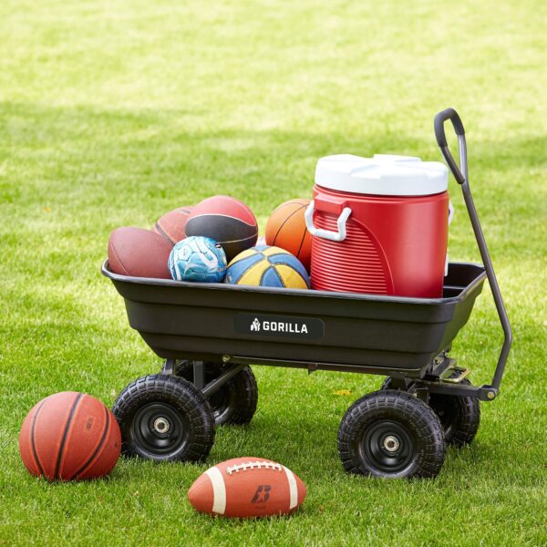 Poly Garden Dump Cart Camping Beach Wagon, 600 Pound Capacity - Image 6