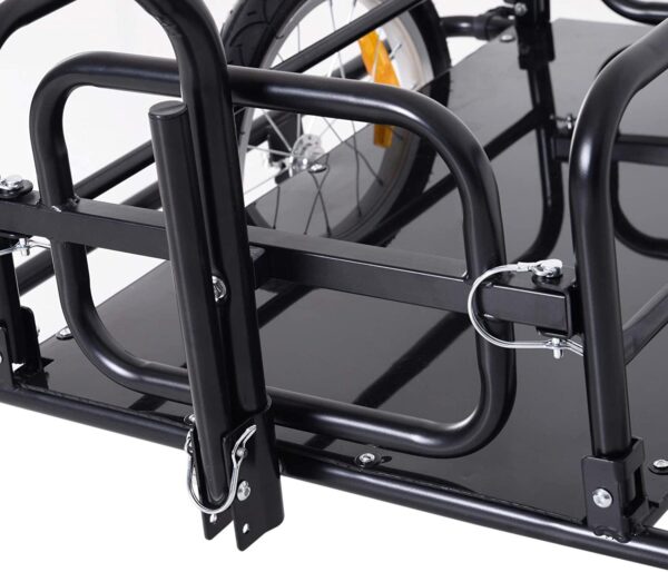 Foldable Bike Cargo Trailer Cart with Hitch, 80lbs Capacity, 16in Wheels, Black - Image 5