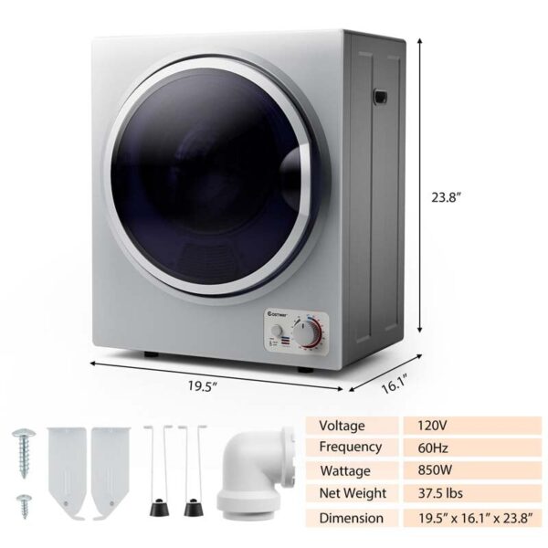 10 lbs Portable Clothes Dryer, Wall Mounted Front Load Dryer Tumble Dryer, Portable Dryer Machine for Apartments RV - Image 29