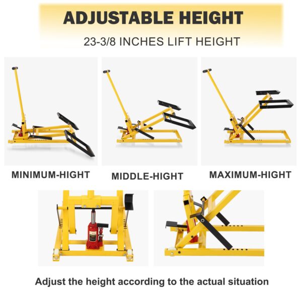 Lawn Mower Lift with Hydraulic Jack, 26 Inches Lawn Mower Lift, Welded Solid Steel Construction, Weight Capacity 500 LBS, for Riding Lawn Mowers Tractors, ATVs Maintenance - Image 25