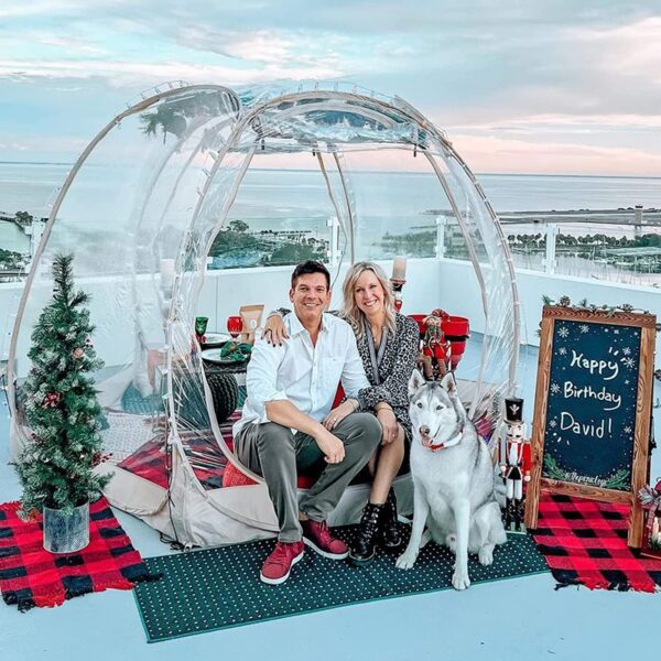 Tent Pop Up Gazebo, 8-10 Person Igloo Dome Garden Patio Canopy Shelter - Image 2
