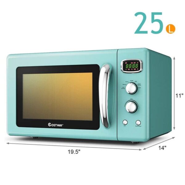 0.9Cu.ft Retro Countertop Microwave Oven, 900W with Defrost & Auto Cooking Function, Glass Turntable - Image 7