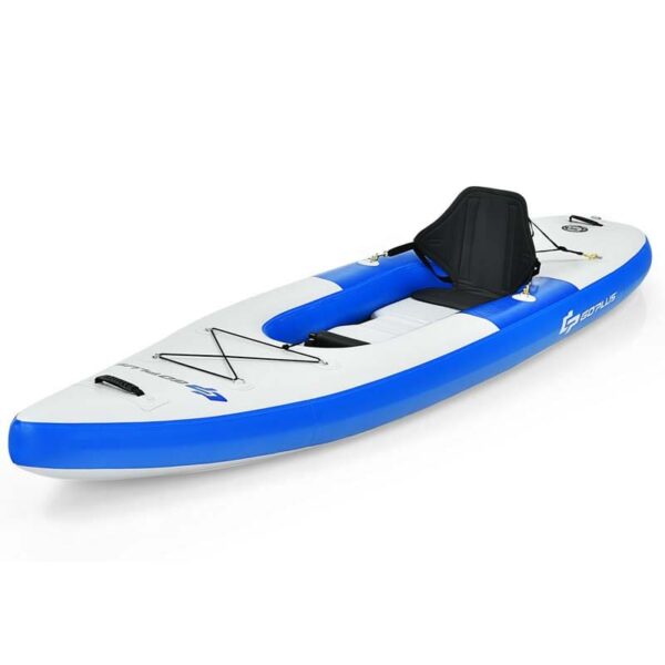 1-Person Inflatable Kayak with Hand Pump & Adjustable Aluminum Oars, 11FT Portable Canoe Boat Raft Kayaks for Fishing Touring - Image 14