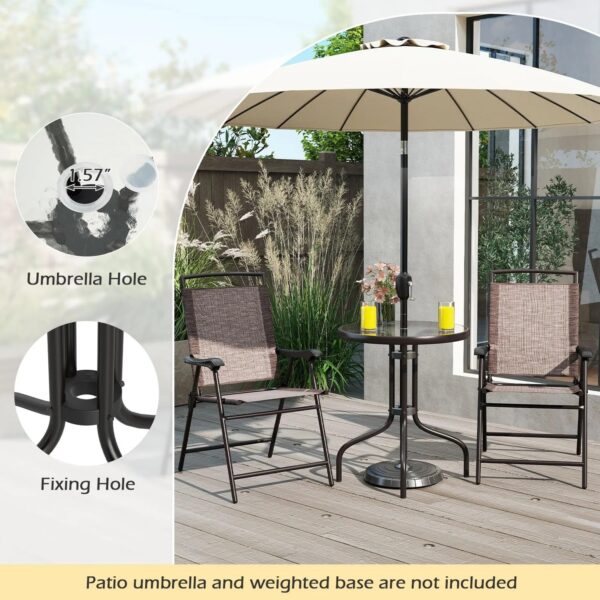 3 Pieces Bistro Set with Tempered Glass Table - Image 6