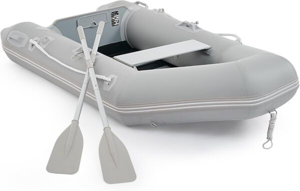 7.5ft Inflatable Dinghy Boat, 2 Person 660lb Transom Sport Tender Boat with Pump Aluminum Oars Floor, Heavy Duty Inflatable Raft Kayak for Adults - Image 3