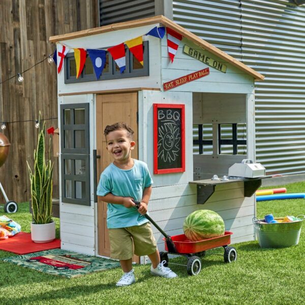 Modern Outdoor Playhouse - White & Raven - Image 3