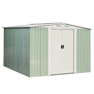 Galvanized Steel Outdoor Storage Shed 8.5X 8.5Ft Heavy Duty Tool House