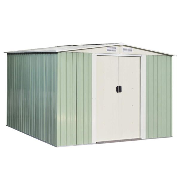 Galvanized Steel Outdoor Storage Shed 8.5X 8.5Ft Heavy Duty Tool House