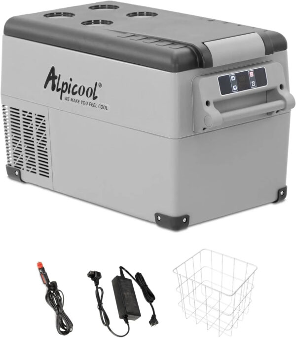 Portable Refrigerator 12 Volt Car Freezer 42 Quart Mini Fridge Freezer (-4~68) for Truck, RV, Vehicle, Travel, Outdoor -12/24V DC
