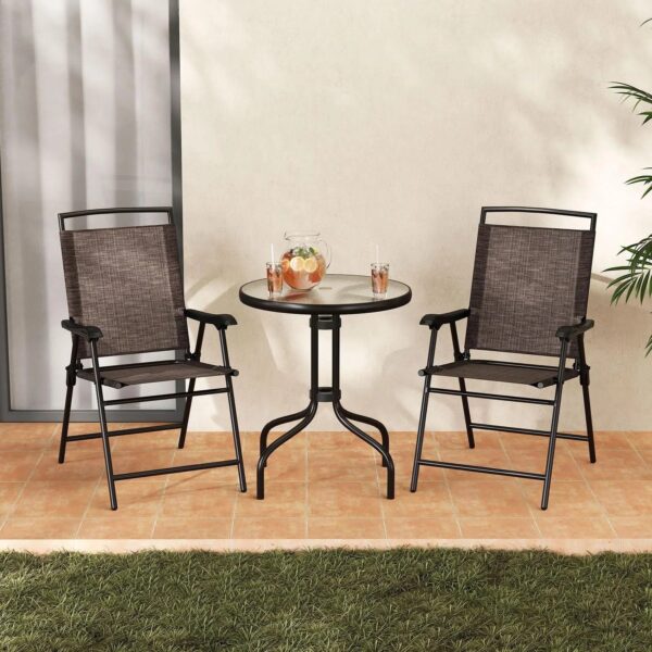 3 Pieces Bistro Set with Tempered Glass Table - Image 4