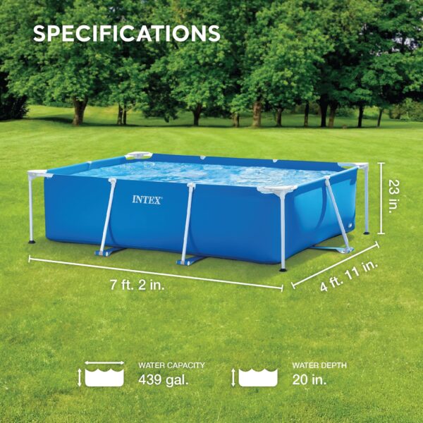 86" x 23" Rectangular Frame Above Ground Outdoor Splash Swimming Pool - Image 2