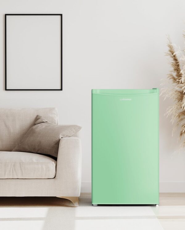 3.2 Cu.Ft Mini Fridge with Freezer – Single Door Compact Refrigerator for Dorm, Bedroom, or Office – Adjustable Thermostat, Black (BR321) - Image 2