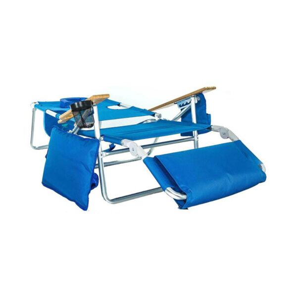 Ostrich Deluxe 3N1 Lightweight Outdoor Lawn Beach Lounge Chair w/ Footrest, Blue - Image 11