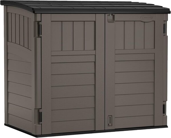 34 Cu. Ft. Horizontal Shed for Outdoor Storage w/Locking System, Stoney/Black