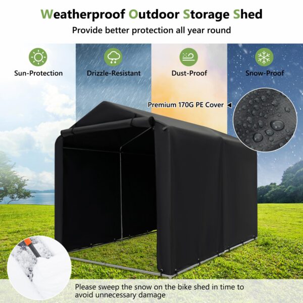 Portable Shed, 5.2 x 5.4FT Outdoor Storage Shelter - Image 5