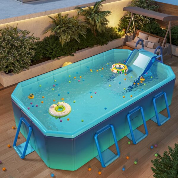 Pool Slide Inflatable Swimming Water Slide, Summer Swimming Pool Supplies Universal Trampoline Ladder Backyard Slide Home Playground Equipment - Image 3