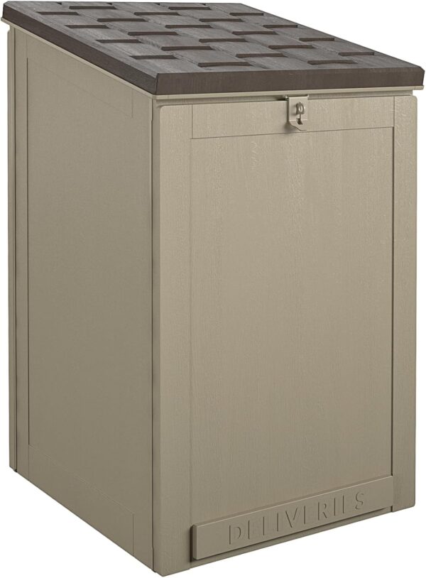Large Outdoor Storage Box, Lockable Package Delivery and Storage Solution, 6.3 Cubic ft, Black/Charcoal