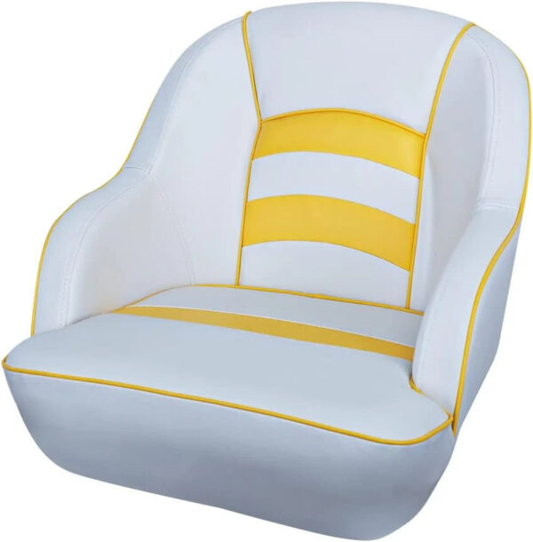 Bucket Pontoon Boat Seat (White/Blue) - Image 5