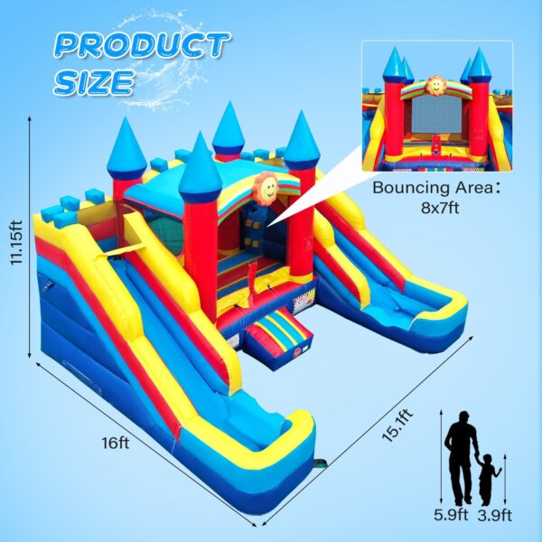 Grade Inflatable Bounce House with Double Water Slides - Image 3
