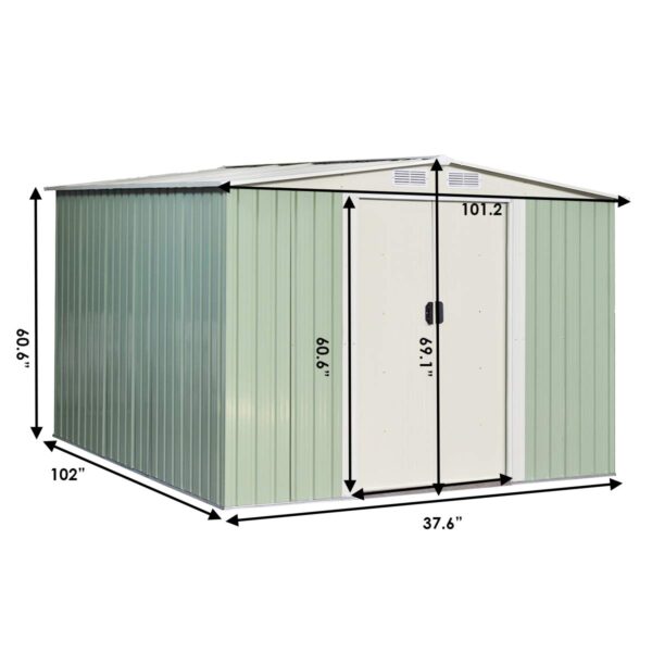 Galvanized Steel Outdoor Storage Shed 8.5X 8.5Ft Heavy Duty Tool House - Image 7
