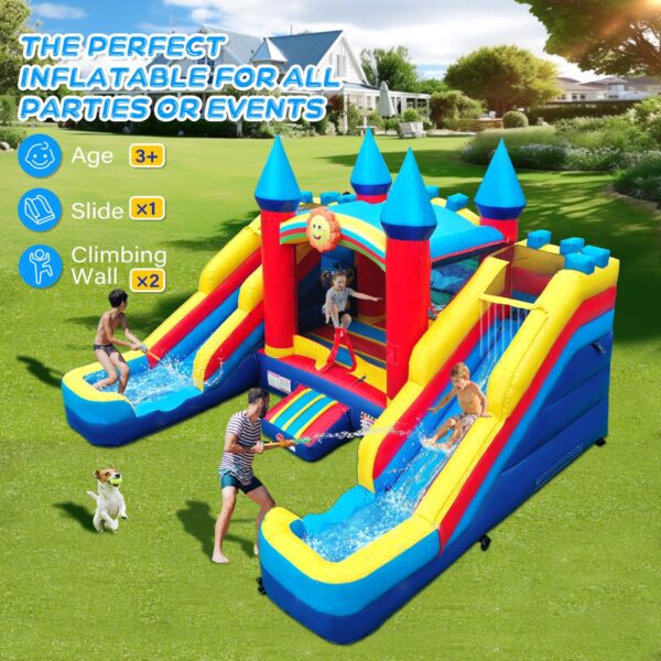 Grade Inflatable Bounce House with Double Water Slides - Image 2