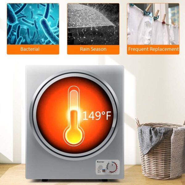 10 lbs Portable Clothes Dryer, Wall Mounted Front Load Dryer Tumble Dryer, Portable Dryer Machine for Apartments RV - Image 27