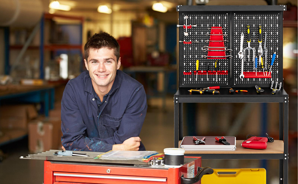 Heavy-Duty Steel Tool Table - Goplus
