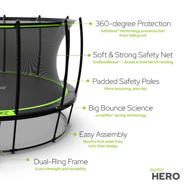 15' Trampoline for Kids Outdoor Play Equipment with Net & Ladder - Image 3