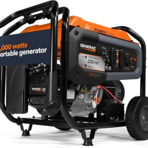 8,000-Watt Gas-Powered Portable Generator - Electric Start with COsense - PowerRush Advanced Technology - Reliable Power for Emergencies, Recreation, Home - 49 State Compliant - Orange/Black