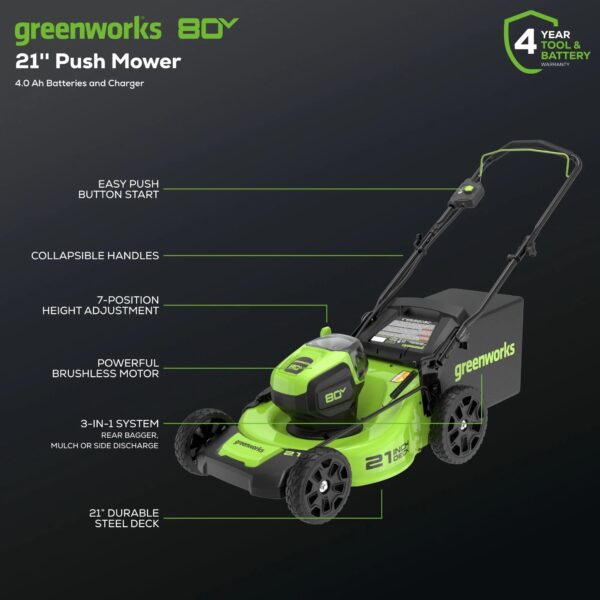 Greenworks 80V 21" Brushless Cordless Lawn Mower - Image 51