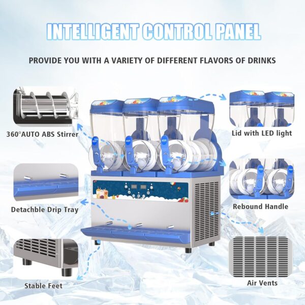 Commercial Slushy Machine - 1000W 30L Tanks Slush Maker Machine 304 Stainless Steel Commercial Margarita Machines Efficient Cooling the Ideal Slushie Maker for Bars Cafes Restaurants - Image 12